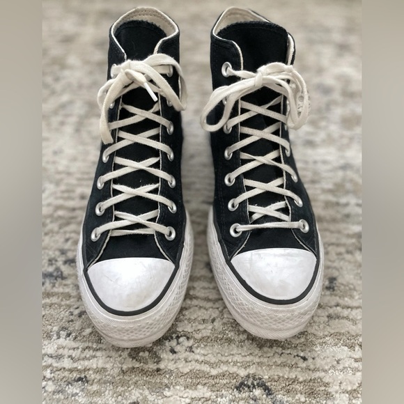 Converse Chuck Taylor All Star Lift Hi Top Sneaker Shoes Black 560845F Women 7 - Picture 9 of 10